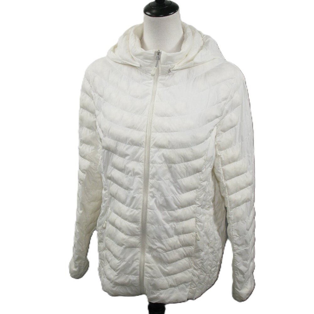 Heat Keep White Lightweight Puffer Jacket Size Large